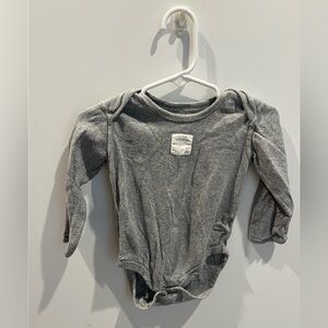 Burt’s Bees Baby Gray Long Sleeve Onesie